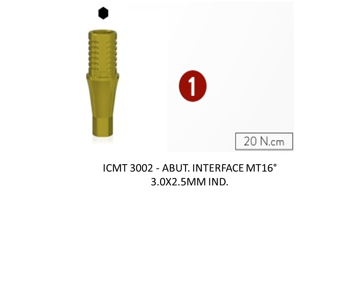 ABUT. INTERFACE MT16° 3.0X2.5MM IND.