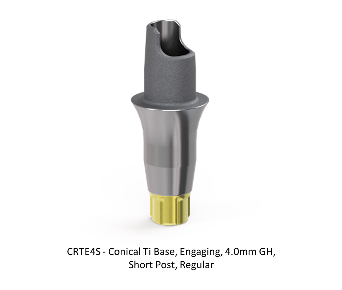 CONICAL TI BASE, ENGAGING, 4.0MM GH, SHORT POST, REGULAR