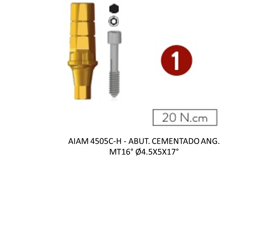 ABUT. CEMENTADO ANG. MT16° Ø4.5X5X17°