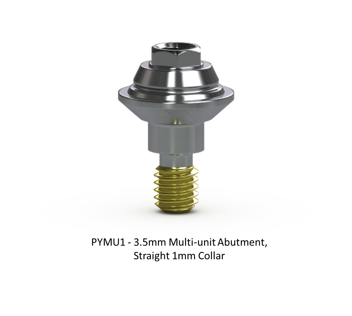 3.5MM MULTI-UNIT ABUTMENT, STRAIGHT 1MM COLLAR