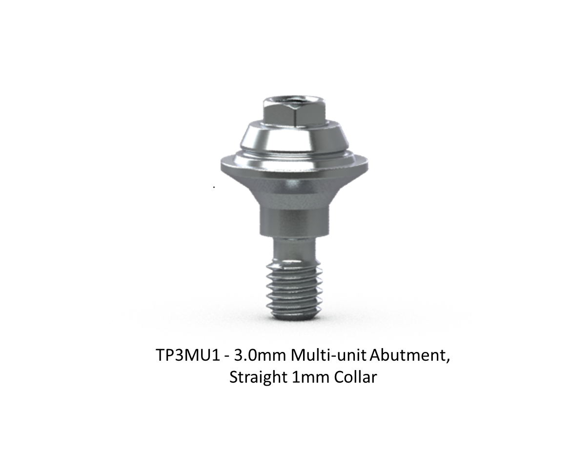 3.0MM MULTI-UNIT ABUTMENT, STRAIGHT 1MM COLLAR