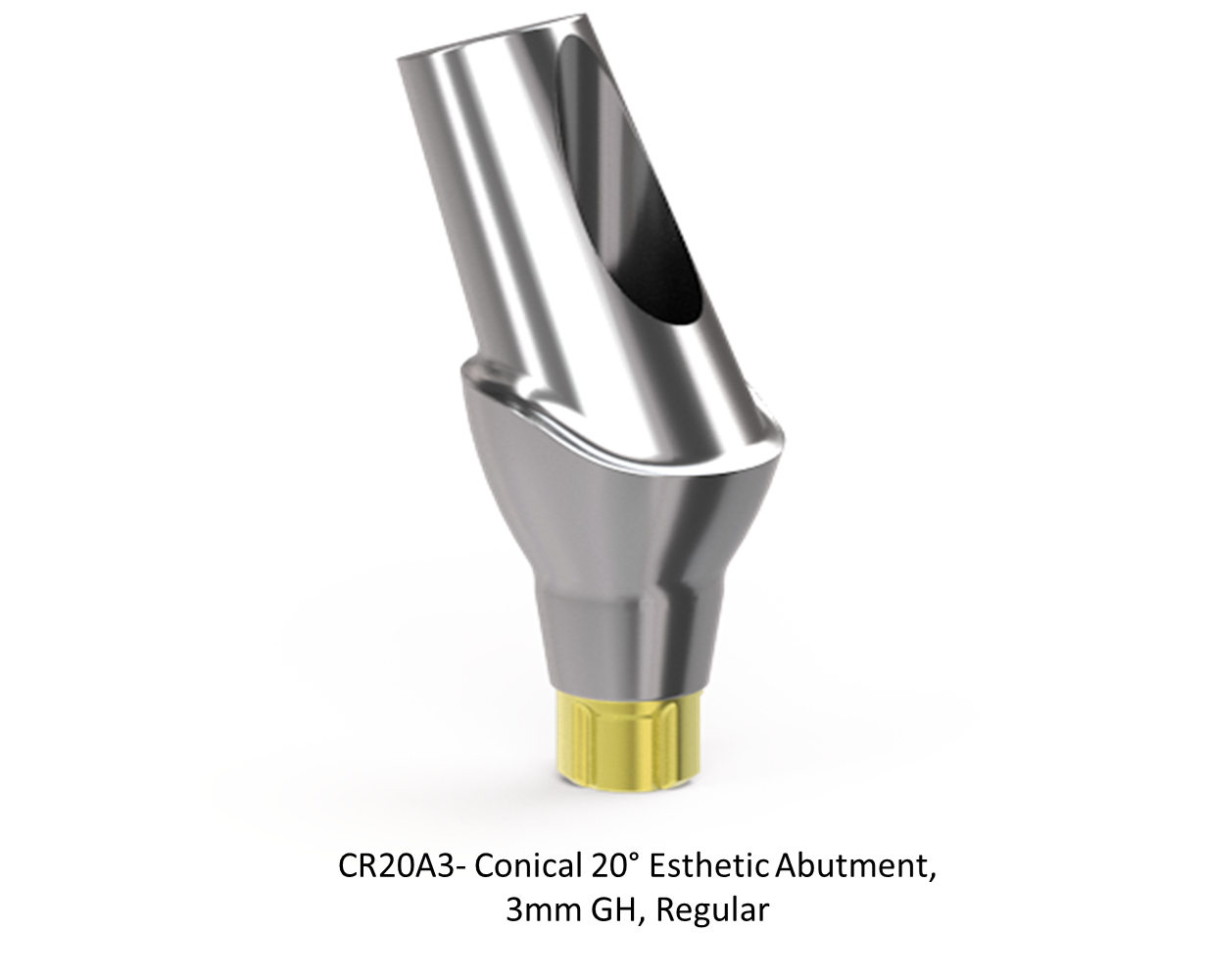 CONICAL 20° ESTHETIC ABUTMENT, 3MM GH, REGULAR