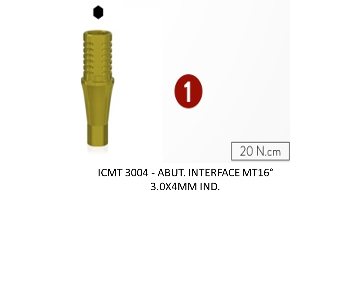 ABUT. INTERFACE MT16° 3.0X4MM IND.