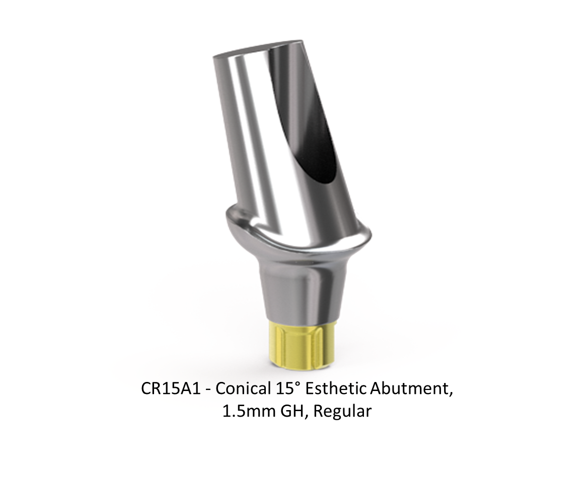 CONICAL 15° ESTHETIC ABUTMENT, 1.5MM GH, REGULAR