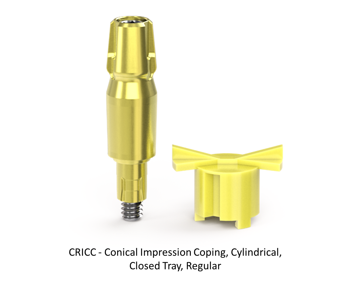 CONICAL IMPRESSION COPING, CYLINDRICAL, CLOSED TRAY, REGULAR