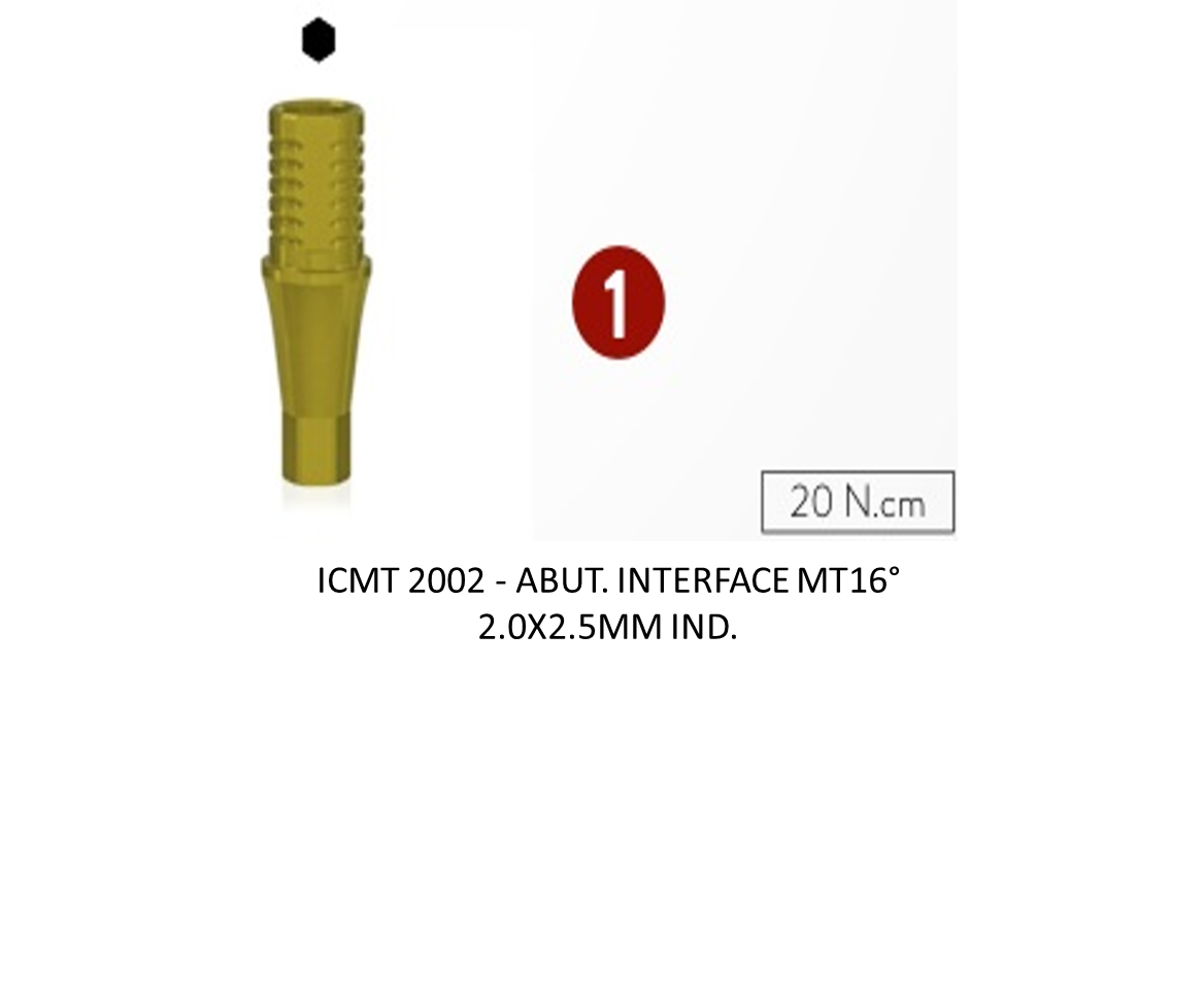 ABUT. INTERFACE MT16° 2.0X2.5MM IND.